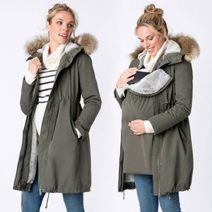Seraphine Khaki 3 in 1 Winter Maternity Parka